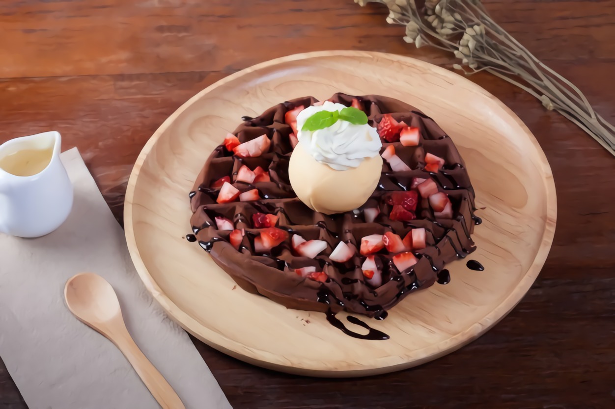 cara membuat waffle coklat - chocolate waffle
